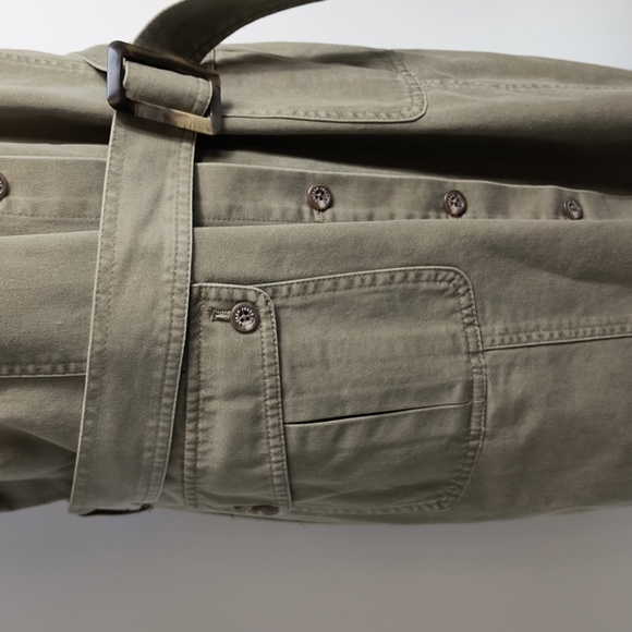 Lauren Jeans Company Ralph Lauren army green sleeveless belted dress-sz 16 - Picture 3 of 8